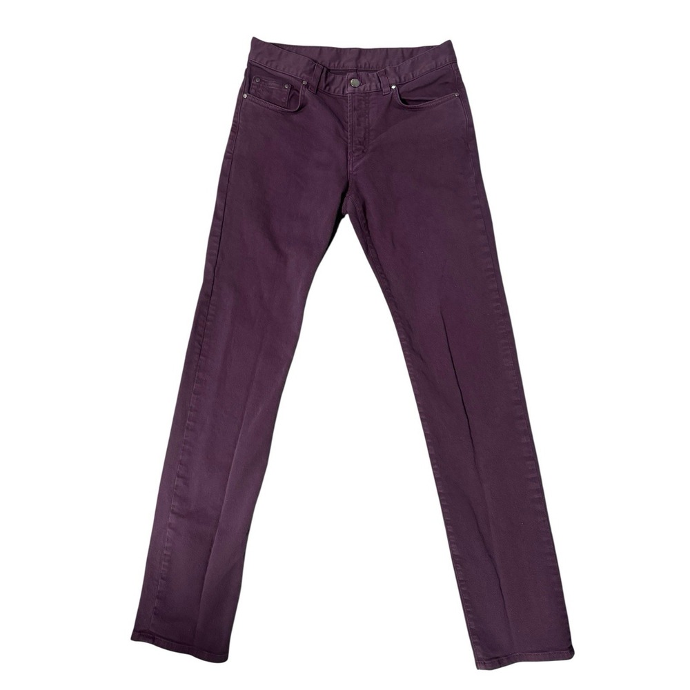 Versace Collection Burgundy Stretch Pants‎ Size 31 Cotton Elastane
